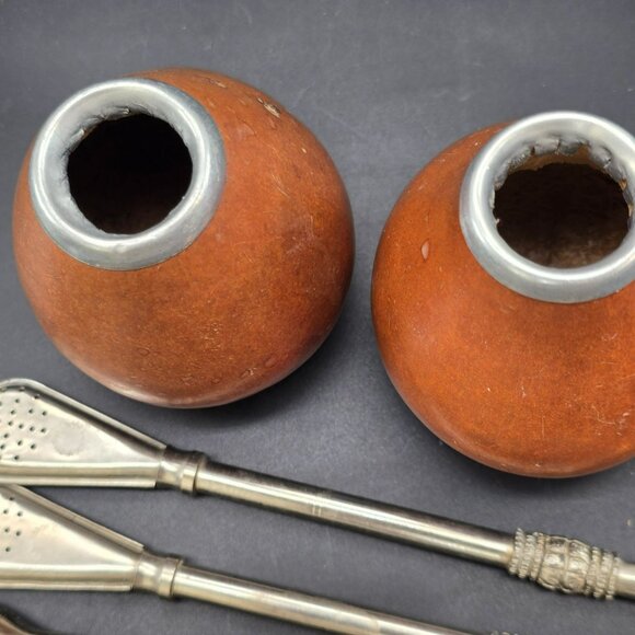 Argentinian Yerba Mate Traditional Drinking Set With Bombillas Spoons HS1222 - Picture 10 of 12